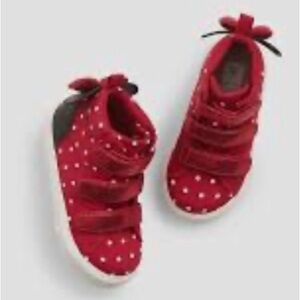 Red Polka Dot Kids High-Top Sneakers